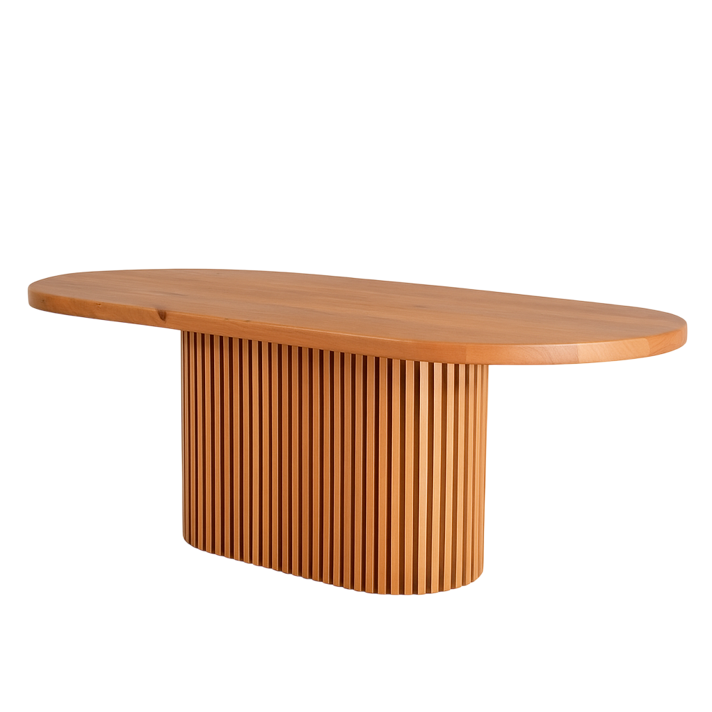 Furnisharp Modern Oval Solid Wood Dining Table
