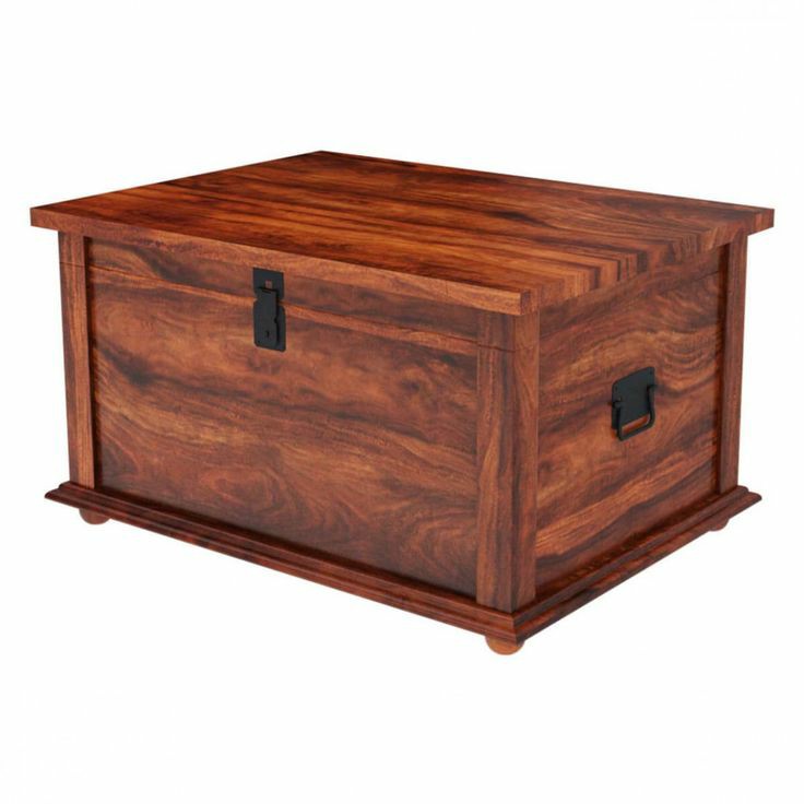 Furnisharp Solid Wood Storage Trunk with Lock & Handles