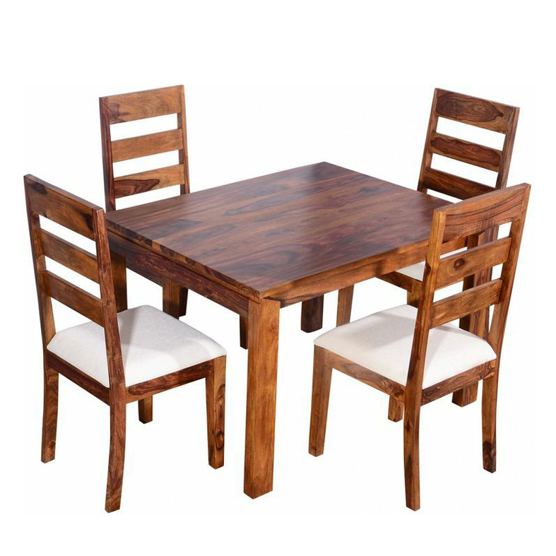 Furnisharp Solid Wood 4-Seater Dining Table Set with Chairs
