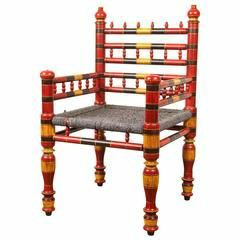 Furnisharp Handcrafted Wooden Armchair with Painted Finish