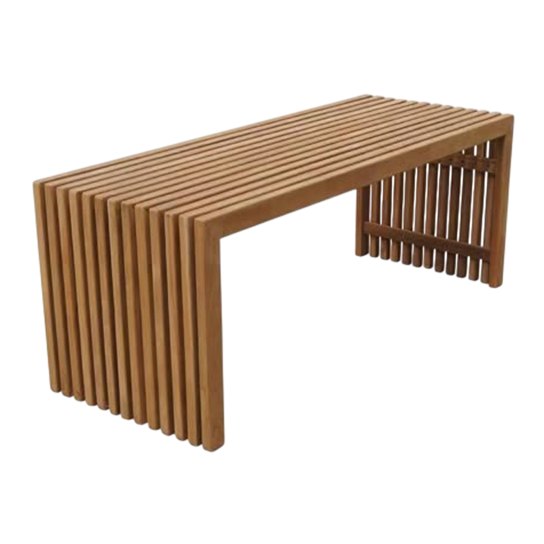 Furnisharp Modern Slatted Wooden Bench Table