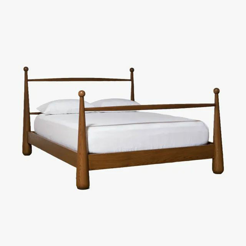 Furnisharp Mid-Century Tapered Post Wooden Bed