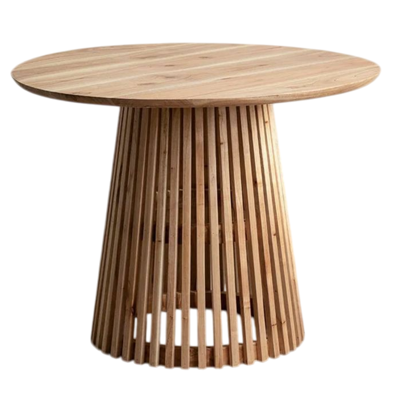 Furnisharp Open-Slat Round Wooden Dining Table